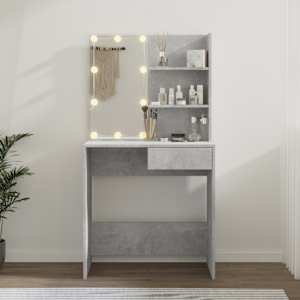 Toaletní stolek s LED betonově šedý 74,5 x 40 x 141 cm - obrázek 4