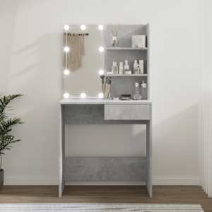 Toaletní stolek s LED betonově šedý 74,5 x 40 x 141 cm - obrázek 1