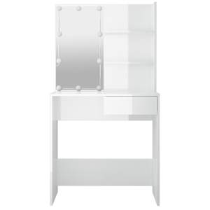 Toaletní stolek s LED lesklý bílý 74,5 x 40 x 141 cm - obrázek 6