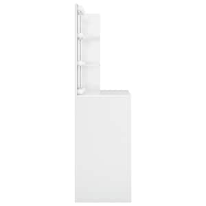 Toaletní stolek s LED lesklý bílý 74,5 x 40 x 141 cm - obrázek 7