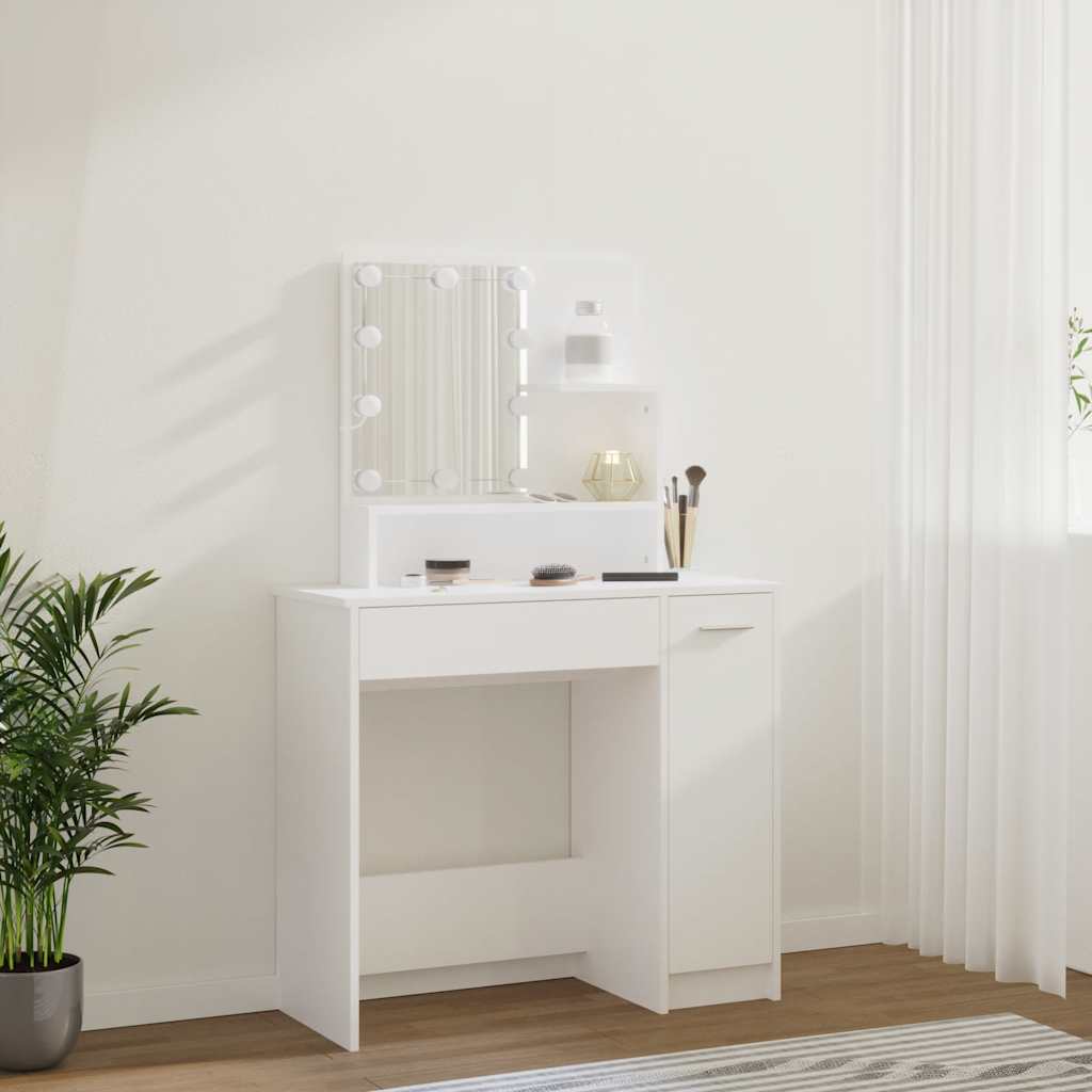Toaletní stolek s LED bílý 86,5 x 35 x 136 cm - obrázek 15