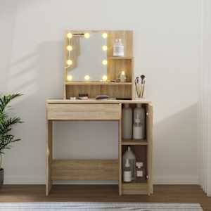 Toaletní stolek s LED dub sonoma 86,5 x 35 x 136 cm - obrázek 15
