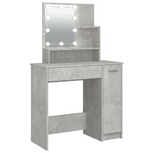 Toaletní stolek s LED betonově šedý 86,5 x 35 x 136 cm - obrázek 2