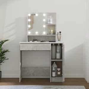 Toaletní stolek s LED betonově šedý 86,5 x 35 x 136 cm - obrázek 1