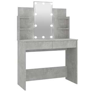 Toaletní stolek s LED betonově šedý 96 x 40 x 142 cm - obrázek 2