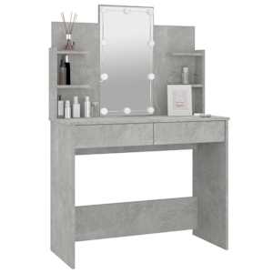 Toaletní stolek s LED betonově šedý 96 x 40 x 142 cm - obrázek 12