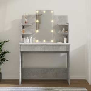 Toaletní stolek s LED betonově šedý 96 x 40 x 142 cm - obrázek 14