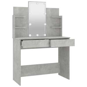 Toaletní stolek s LED betonově šedý 96 x 40 x 142 cm - obrázek 4