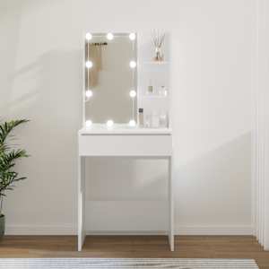 Toaletní stolek s LED bílý 60 x 40 x 140 cm