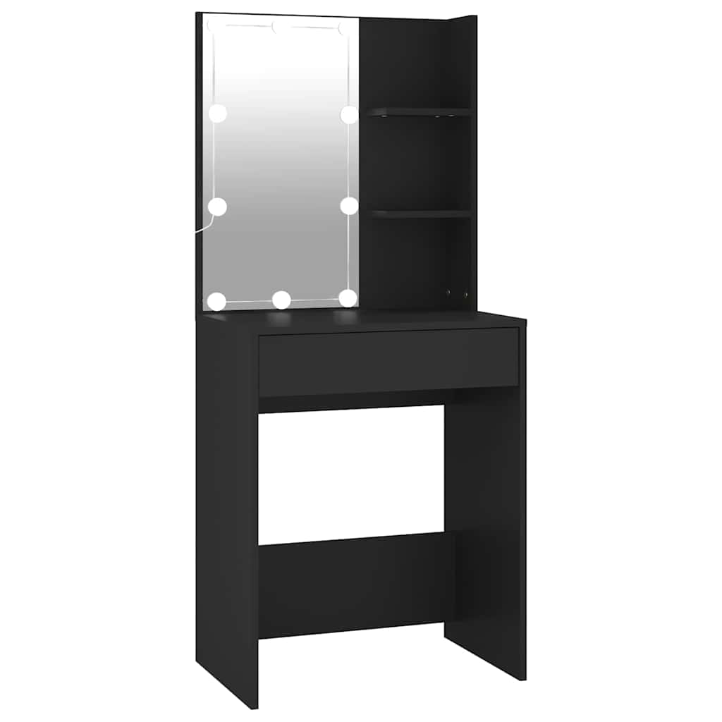 Thumbnail - vidaXL Schminktisch mit LED Schwarz 60x40x140 cm