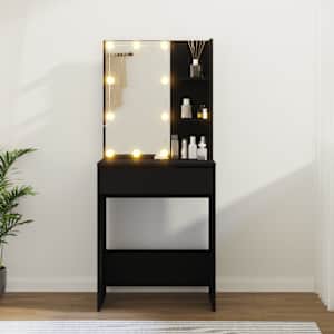 Toaletní stolek s LED černý 60 x 40 x 140 cm - obrázek 13