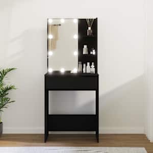 Toaletní stolek s LED černý 60 x 40 x 140 cm - obrázek 1