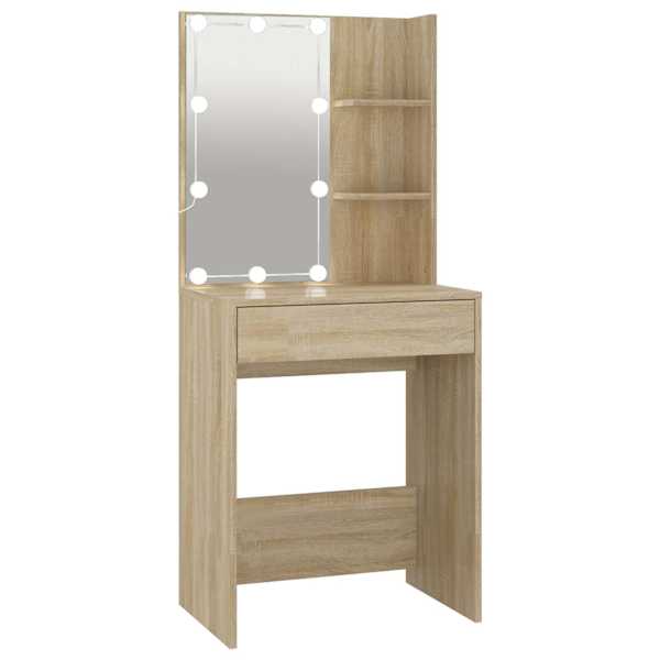 vidaXL tualettlaud Sonoma tamm LEDiga 60x40x140 cm