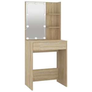 Toaletní stolek s LED dub sonoma 60 x 40 x 140 cm - obrázek 3