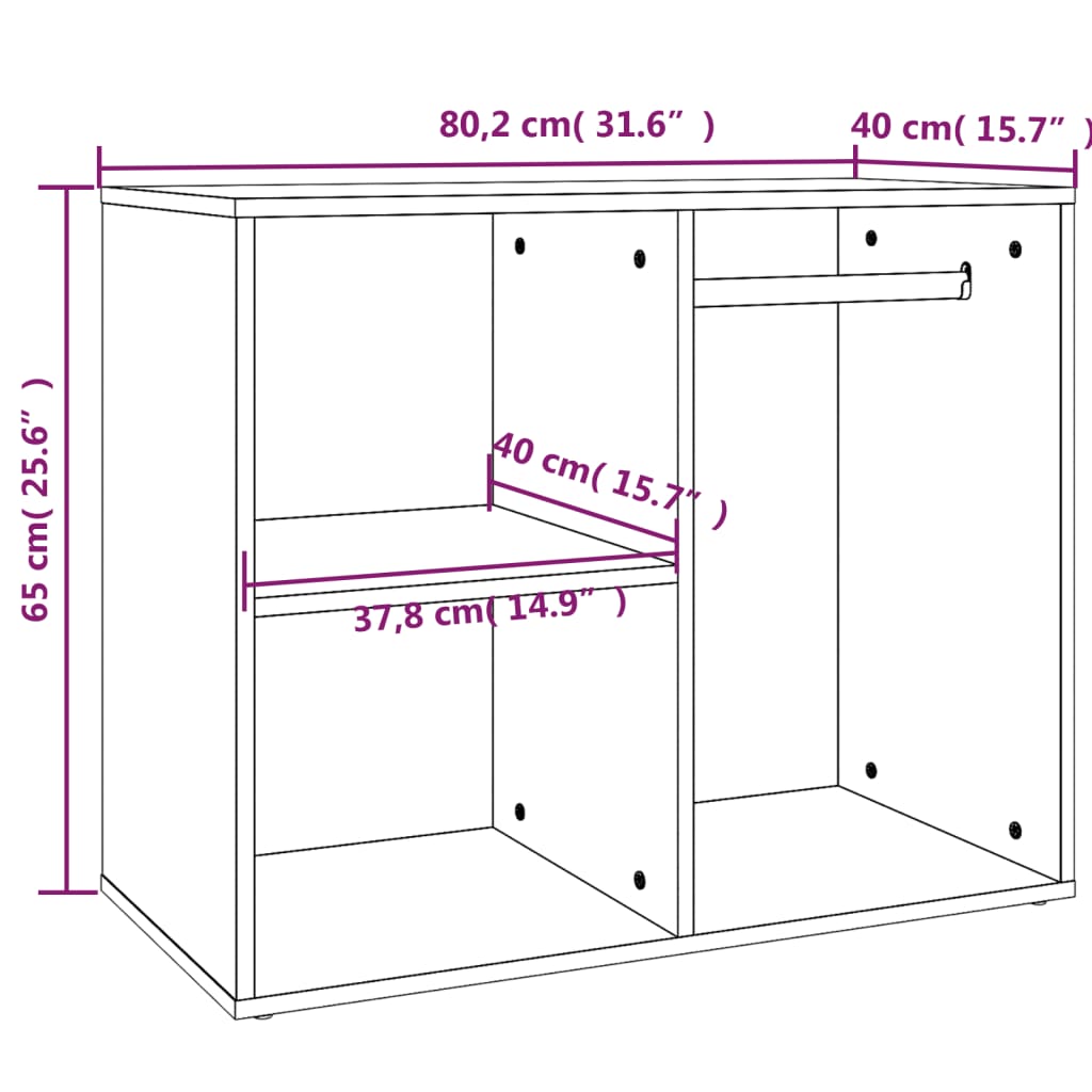 imagem de vidaXL Toucador 80x40x65 cm derivados de madeira branco8