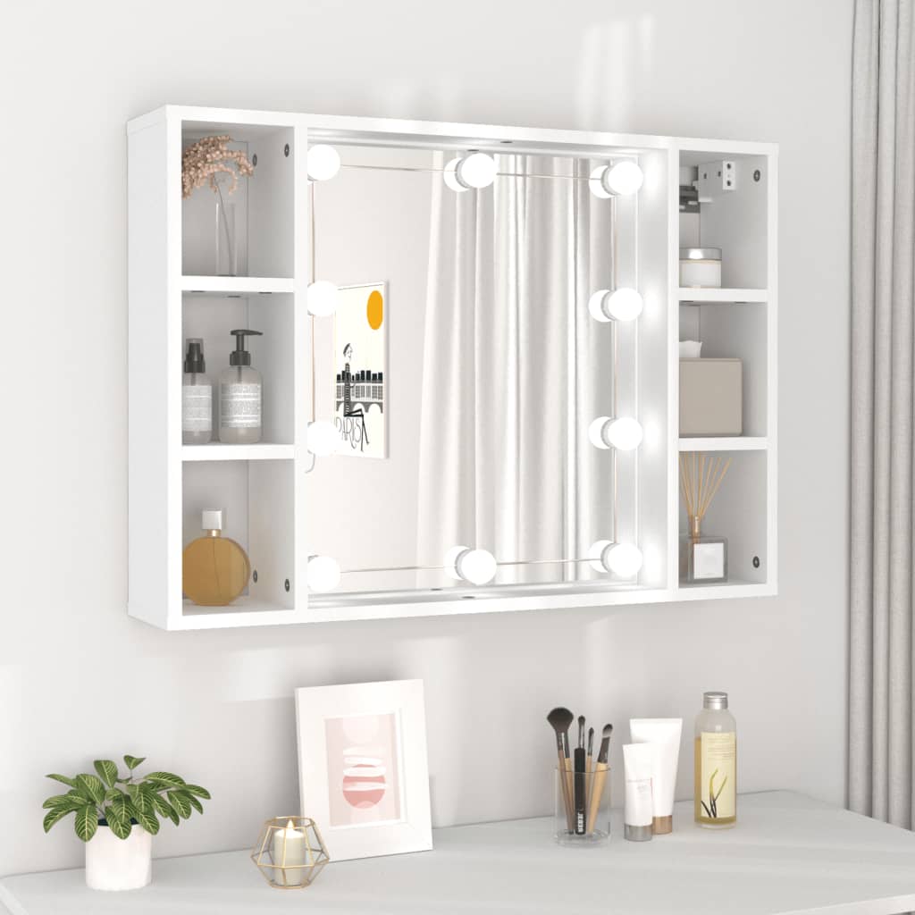  Mirror Cabinet with LED Washroom Storage Cabinet Bathroom Vanity Unit vidaXL