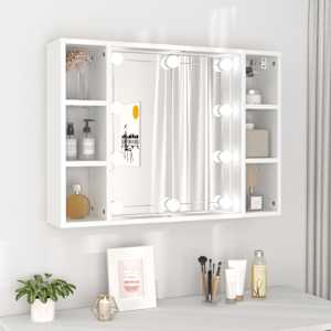 Zrcadlová skříňka s LED bílá 76 x 15 x 55 cm