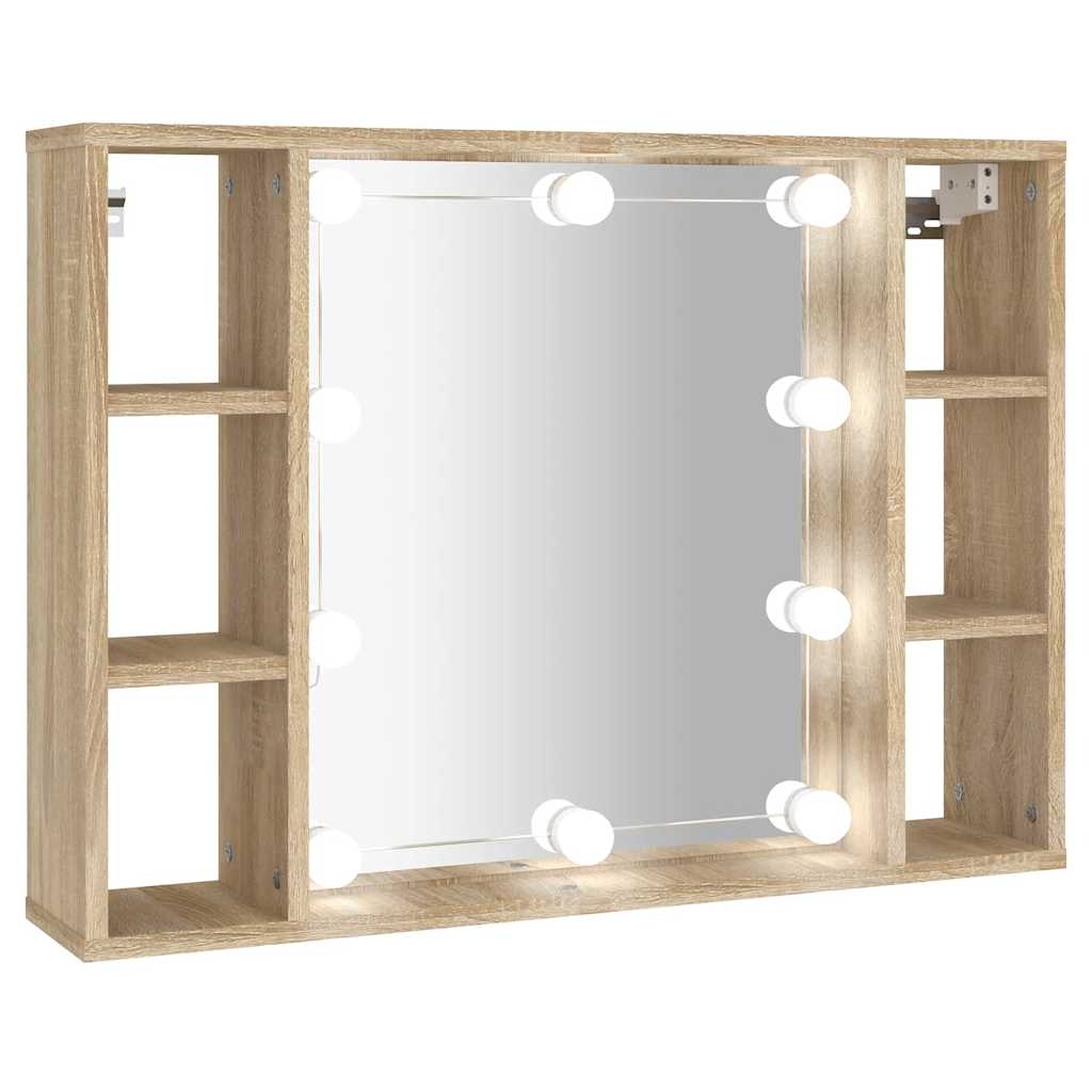 Thumbnail - vidaXL Spiegelschrank mit LED Sonoma-Eiche 76x15x55 cm