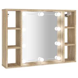 Zrcadlová skříňka s LED dub sonoma 76x15x55 cm - obrázek 2