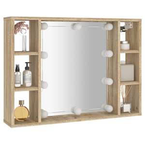 Zrcadlová skříňka s LED dub sonoma 76x15x55 cm - obrázek 6