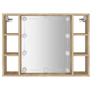 Zrcadlová skříňka s LED dub sonoma 76x15x55 cm - obrázek 7