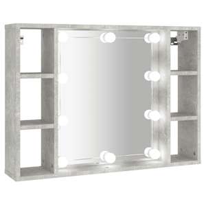 Zrcadlová skříňka s LED betonově šedá 76 x 15 x 55 cm - obrázek 2
