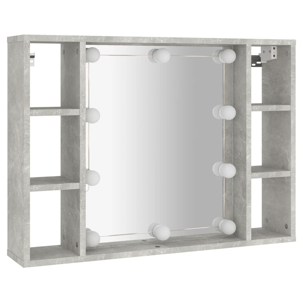  Zrkadlová skrinka s LED betónová sivá 76x15x55 cm
