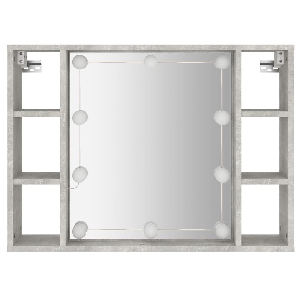  Zrkadlová skrinka s LED betónová sivá 76x15x55 cm
