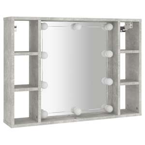 Zrcadlová skříňka s LED betonově šedá 76 x 15 x 55 cm - obrázek 3