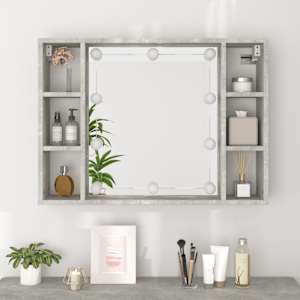 Zrcadlová skříňka s LED betonově šedá 76 x 15 x 55 cm - obrázek 5