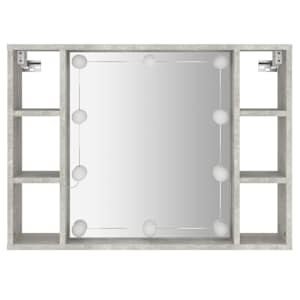 Zrcadlová skříňka s LED betonově šedá 76 x 15 x 55 cm - obrázek 7