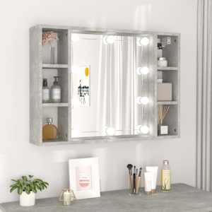 Zrcadlová skříňka s LED betonově šedá 76 x 15 x 55 cm - obrázek 1