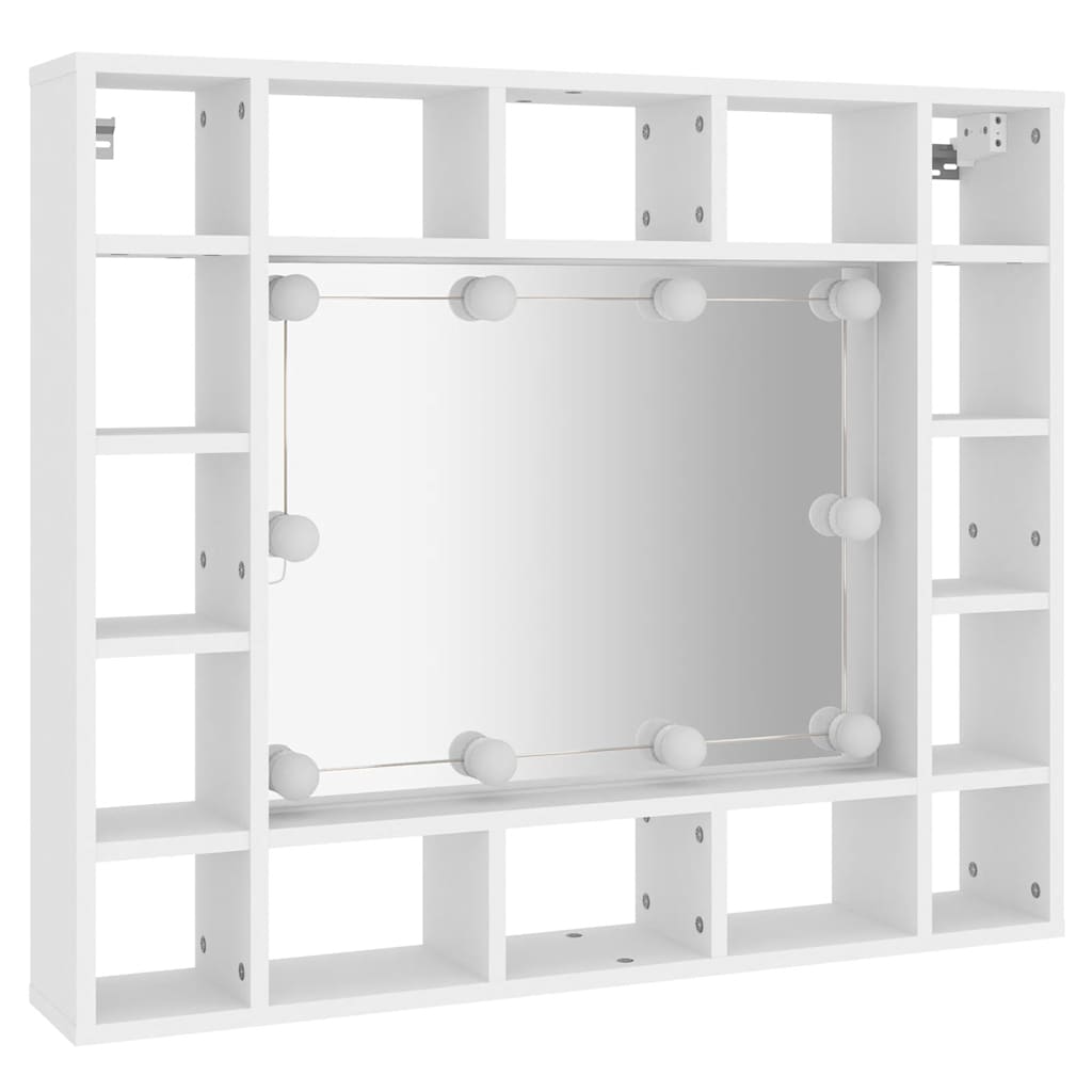 Thumbnail - vidaXL Spiegelschrank mit LED Weiß 91x15x76,5 cm