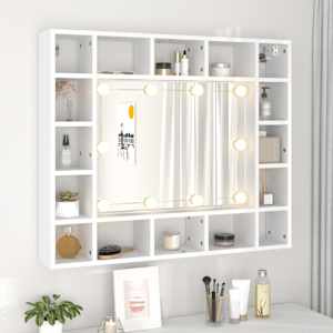 Zrcadlová skříňka s LED bílá 91 x 15 x 76,5 cm - obrázek 4