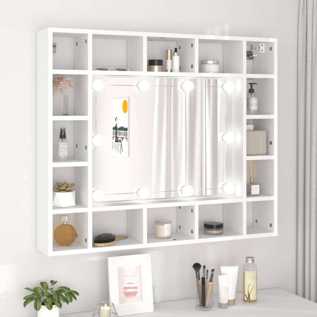 Zrcadlová skříňka s LED bílá 91 x 15 x 76,5 cm