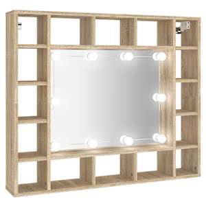 Zrcadlová skříňka s LED dub sonoma 91 x 15 x 76,5 cm - obrázek 2