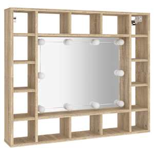 Zrcadlová skříňka s LED dub sonoma 91 x 15 x 76,5 cm - obrázek 3