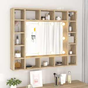 Zrcadlová skříňka s LED dub sonoma 91 x 15 x 76,5 cm - obrázek 4
