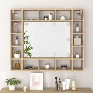 Zrcadlová skříňka s LED dub sonoma 91 x 15 x 76,5 cm - obrázek 5