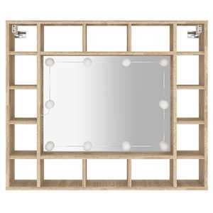 Zrcadlová skříňka s LED dub sonoma 91 x 15 x 76,5 cm - obrázek 7