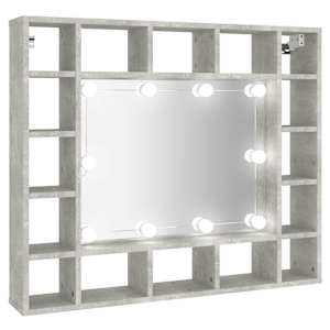 Zrcadlová skříňka s LED betonově šedá 91 x 15 x 76,5 cm - obrázek 2