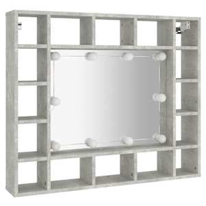 Zrcadlová skříňka s LED betonově šedá 91 x 15 x 76,5 cm - obrázek 3