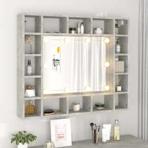 Zrcadlová skříňka s LED betonově šedá 91 x 15 x 76,5 cm - obrázek 4