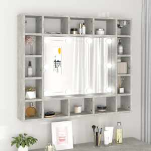 Zrcadlová skříňka s LED betonově šedá 91 x 15 x 76,5 cm - obrázek 1