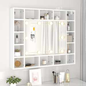 Zrcadlová skříňka s LED bílá s vysokým leskem 91 x 15 x 76,5 cm - obrázek 4