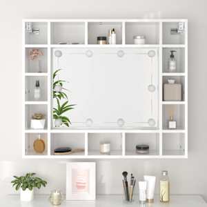 Zrcadlová skříňka s LED bílá s vysokým leskem 91 x 15 x 76,5 cm - obrázek 5