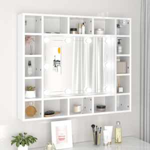 Zrcadlová skříňka s LED bílá s vysokým leskem 91 x 15 x 76,5 cm - obrázek 1