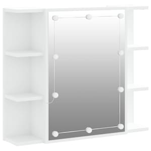 vidaXL peegelkapp LEDiga, valge, 70 x 16,5 x 60 cm