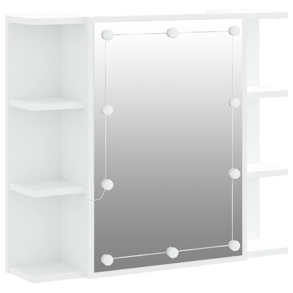 Thumbnail - vidaXL Spiegelschrank mit LED Weiß 70x16,5x60 cm