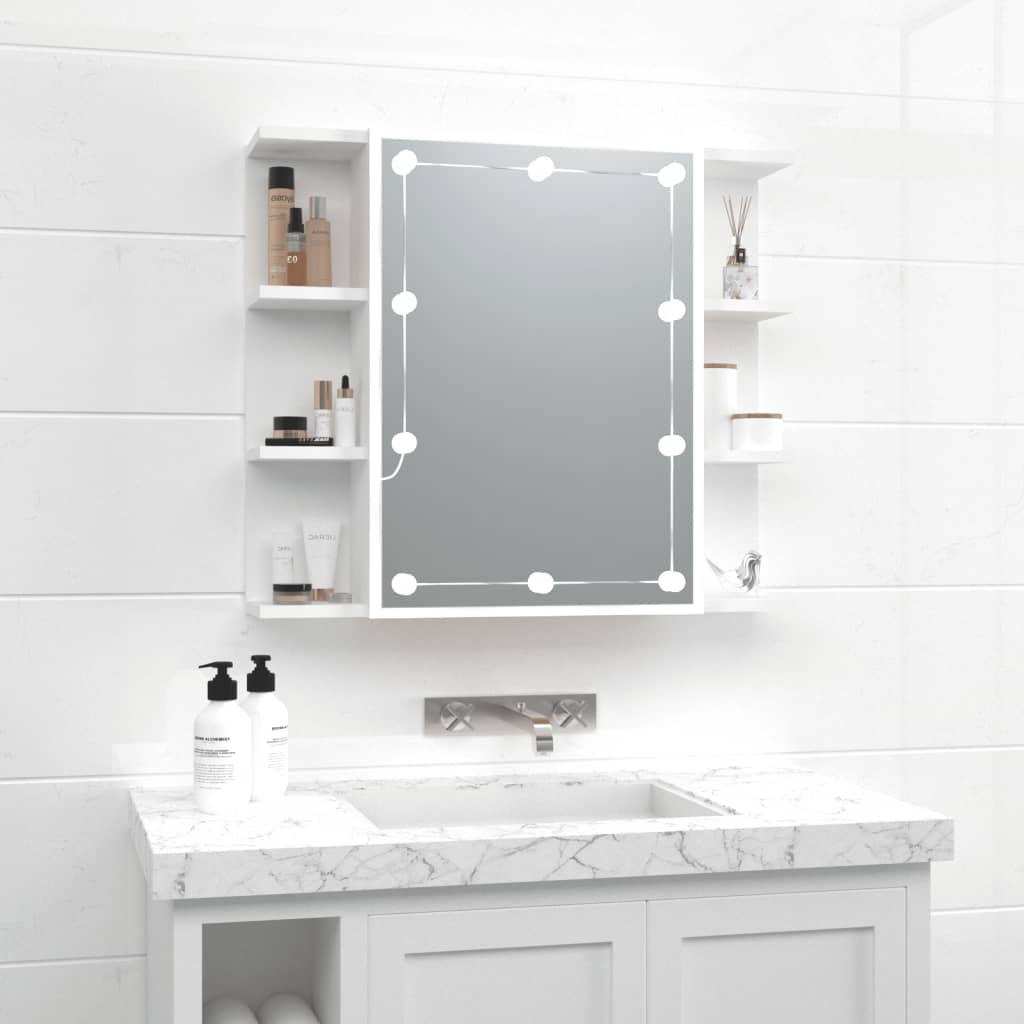 Mirror Cabinet with LED Washroom Storage Cabinet Bathroom Vanity Unit vidaXL